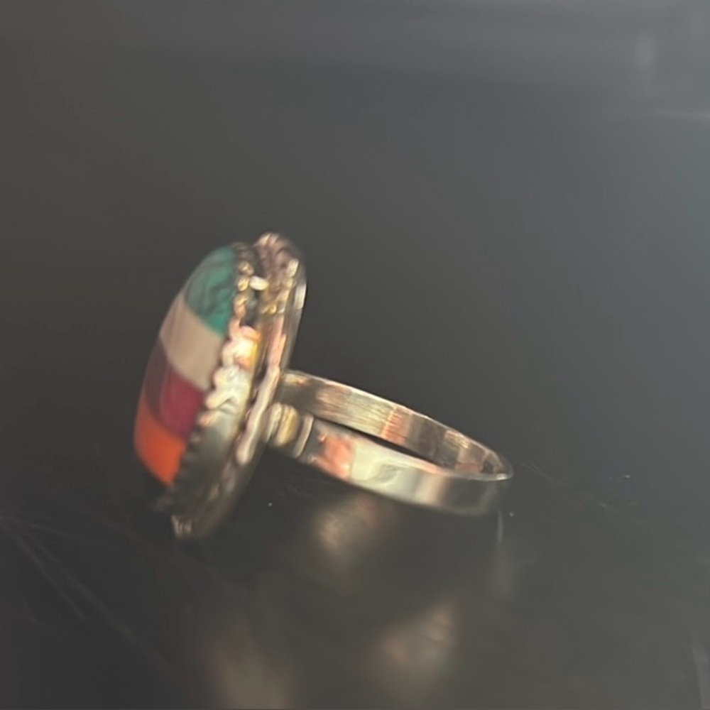 Multi Gemstone Oval Ring - image 2